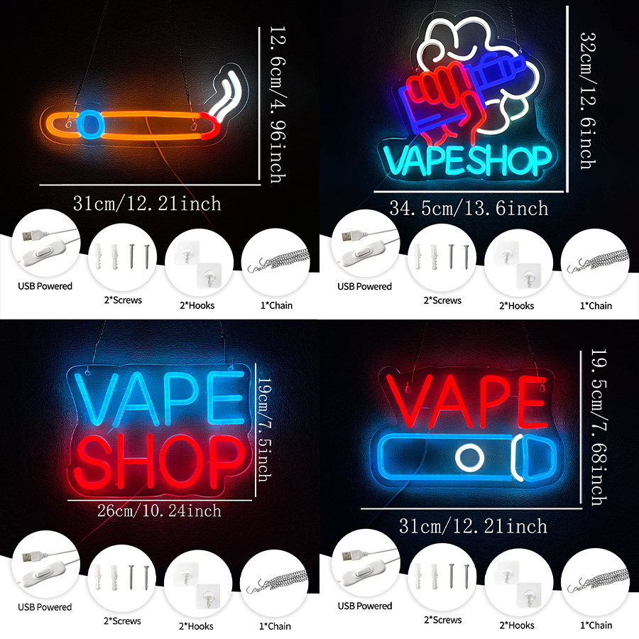 Vape Shop Neon Sign For Wall D - Vaping Shop ulasan dan harga