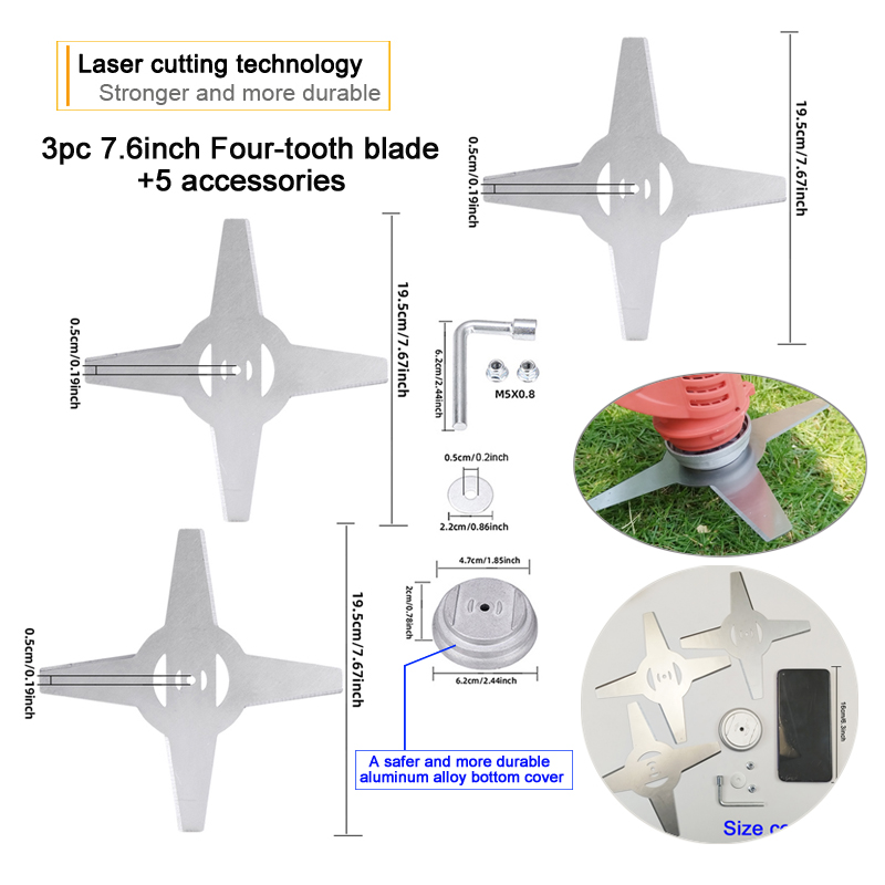 3Pc 7.6-Inch Four-Tooth Lawn M - Dry Herb Vaping Accessories ulasan dan harga